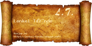 Lenkei Tünde névjegykártya